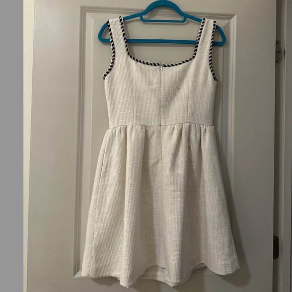 Cider Tweed U-neckline Solid Mini Dress - Picture 3 of 6